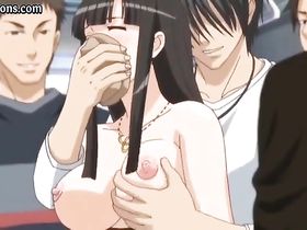 Аниме с девушкой, которую в поезде метро ласкает незнакомый парень